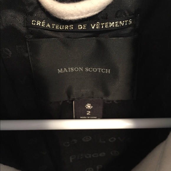 Maison Scotch cream and black wool coat Size 2 - Picture 4 of 5